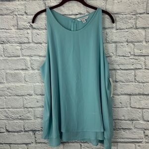 Counterparts Layered Blue Tank Blouse Size XL NWT